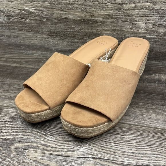 Women's Mavis Espadrille Mule Wedges - A New Day - Picture 2 of 8